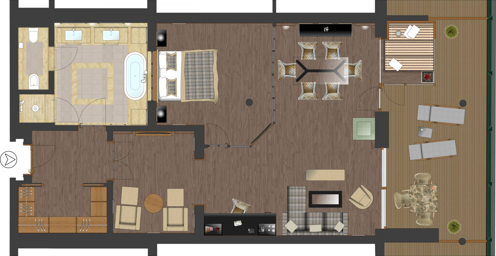 Grundriss Signature Suite im Alpin Resort Sacher Seefeld