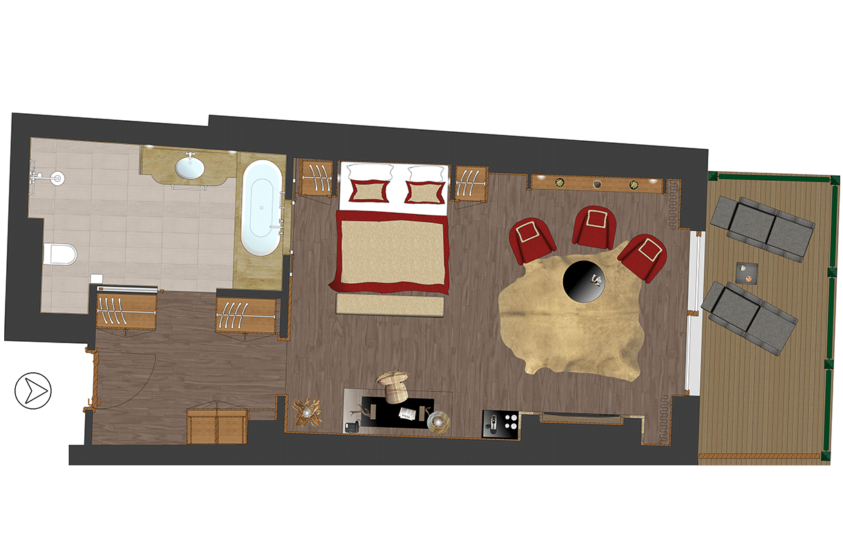 Grundriss Junior Suite im Sacher Seefeld