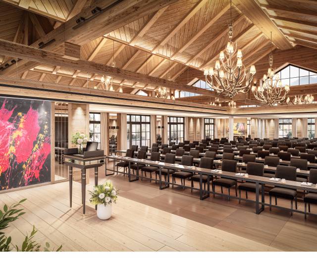 Sacher Event Chalet mit Seminarbestuhlung